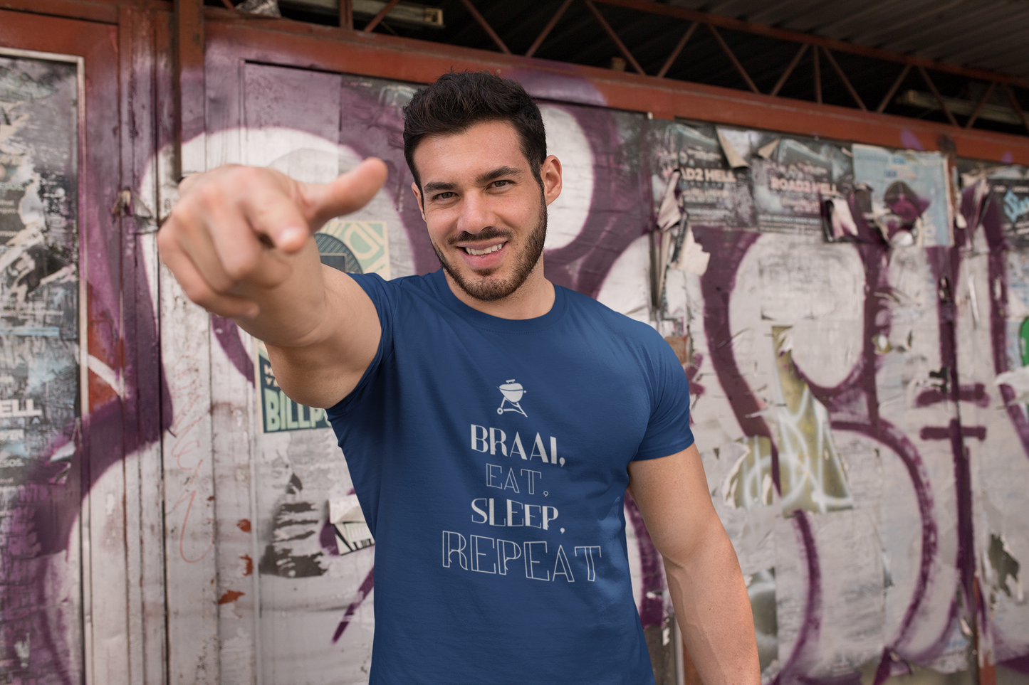 Braai, eat, sleep, repeat Mens T Shirt