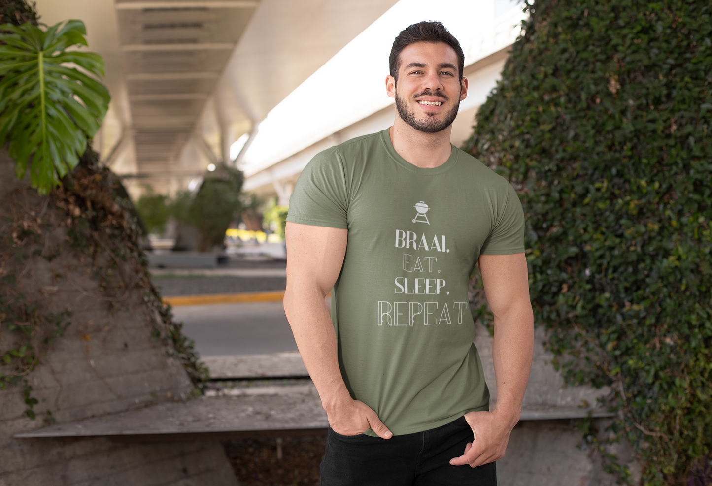 Braai, eat, sleep, repeat Mens T Shirt