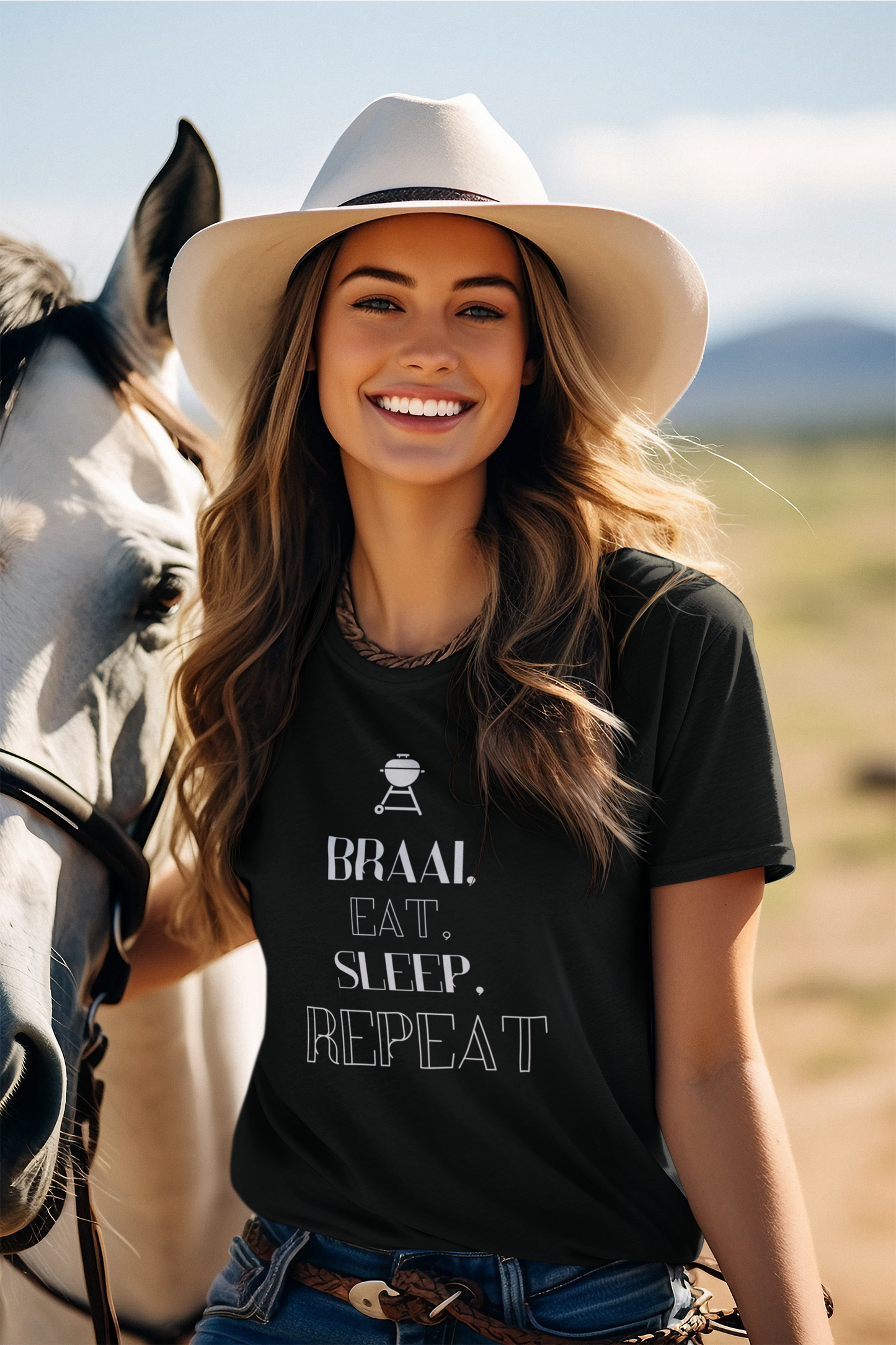 Braai Repeat Ladies T-Shirt