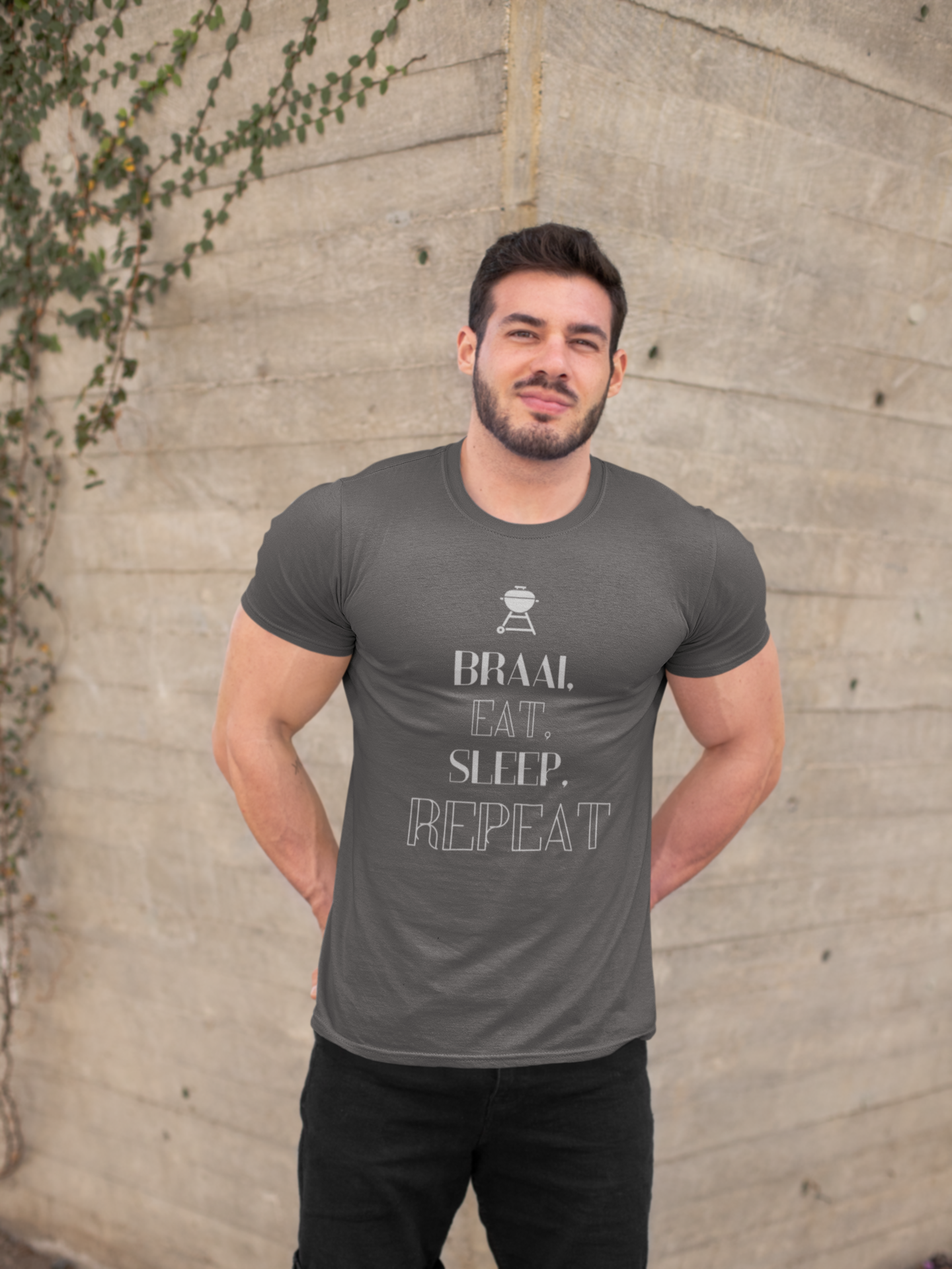 Braai, eat, sleep, repeat Mens T Shirt