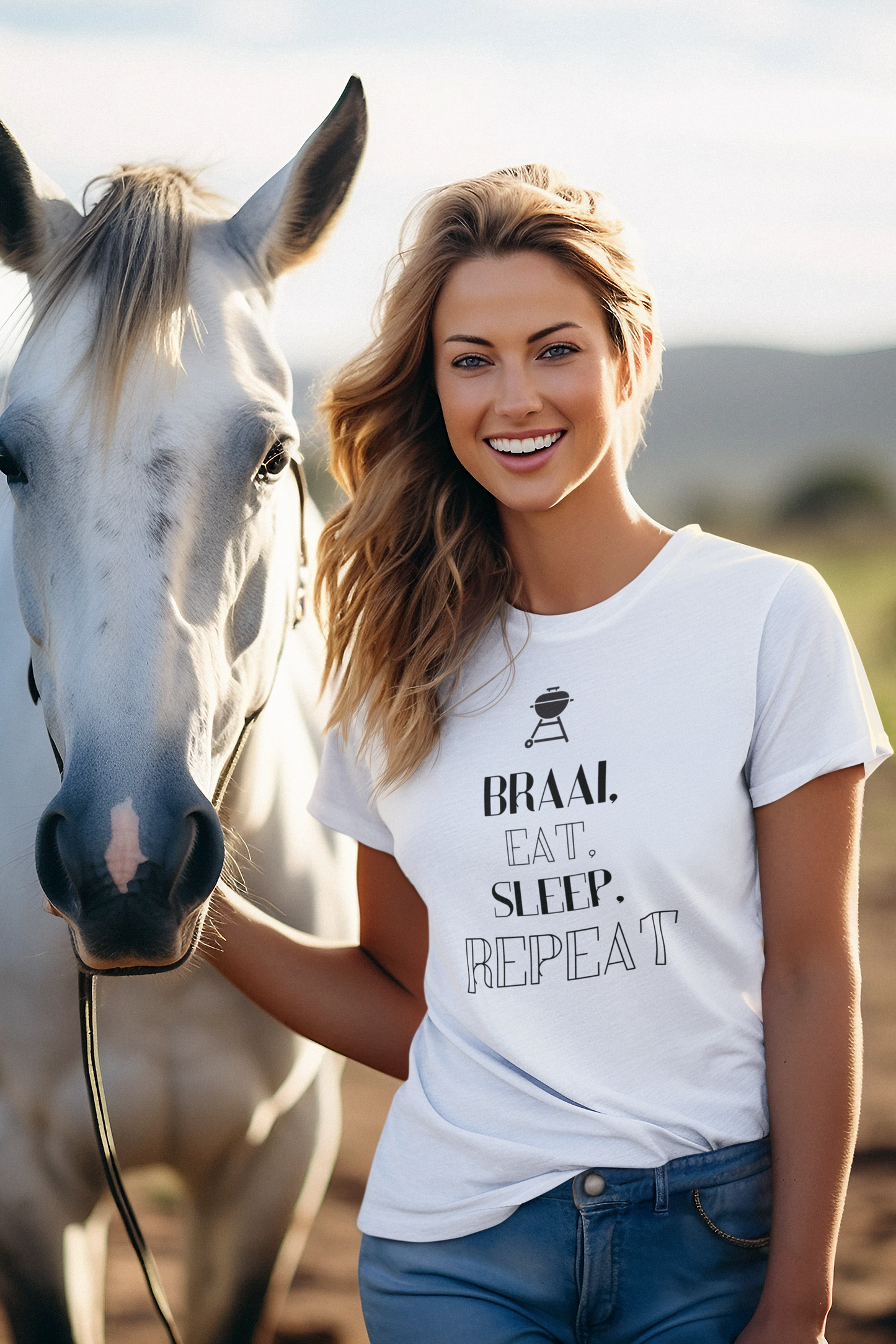 Braai Repeat Ladies T-Shirt